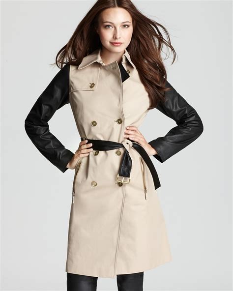 michael kors leather trench